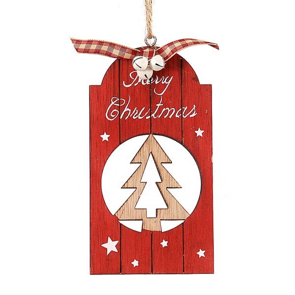 Χριστουγεννιάτικο Ξύλινο Ταμπελάκι με "Merry Christmas" - Δεντράκι (13cm)